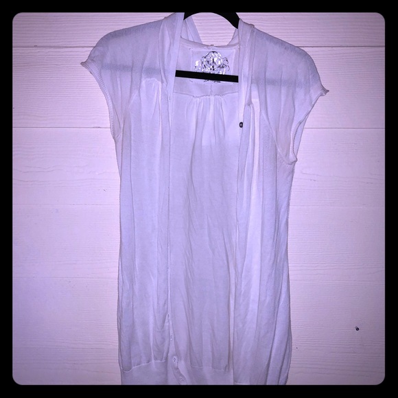 Guess Button Sweater with Hoodie White LARGE - Picture 1 of 4